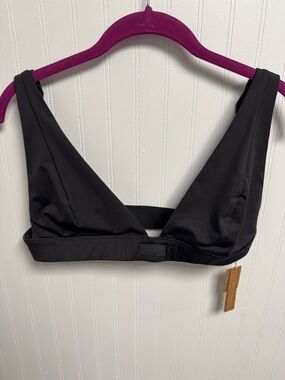 SKIMS Recycled Swim Plunge Bikini Top in Onyx NWT Size XL